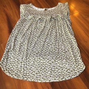 Loft green floral top